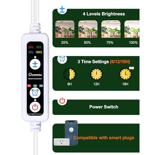DOMMIA植物育成ライト、調光可能な植物育成ライト led、光学レンズ付き全スペクトル、タイマー付き植物用ライト、アダプター付きUSB育成ライ |  | 02