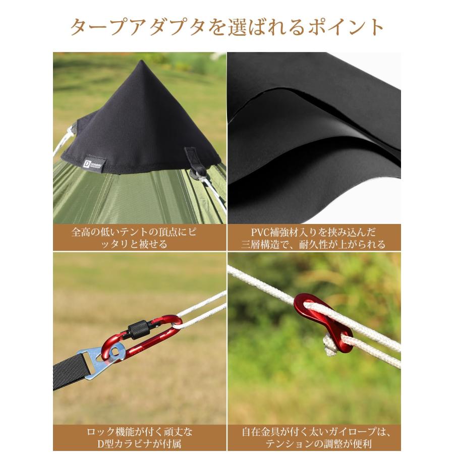 Doribiru タープ 連結アダプター 最新改良型：設営簡易ワンポール