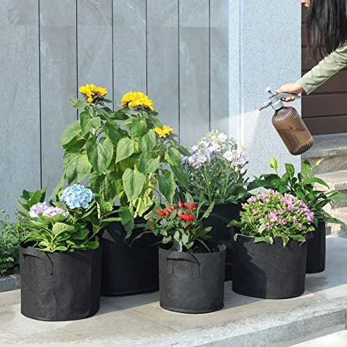 T4U 不織布プランター 布鉢 持ち手付き 7ガロン 26L 34cm x 29cm 5個セット 不織布ポット フェルト 栽培袋 厚手 植え袋 |  | 01