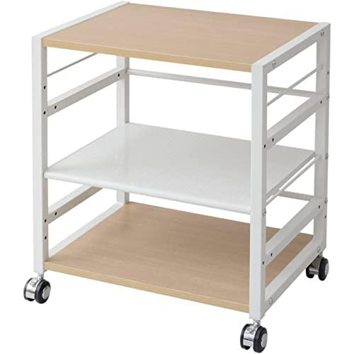 山善YAMAZEN デスクサイドワゴン キャスター付き ナチュラル NNGS-3NA/IV | 