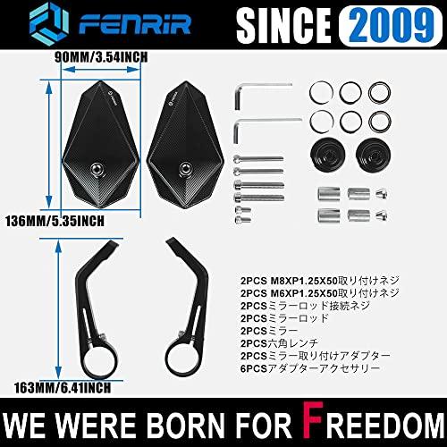 FENRIR ブラック オートバイ バイク バーエンドミラー バイク ミラー レトロ CNC アルミ にとって M6/M8 ネジ / ハンドルバ |  | 03