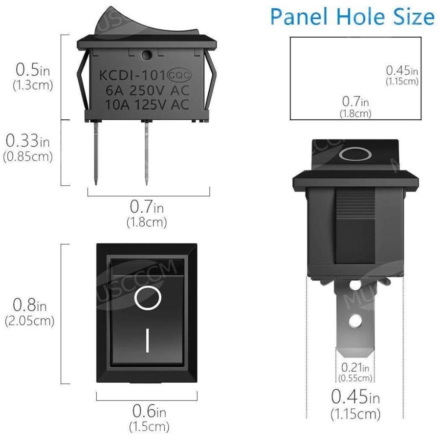 GTIWUNG 8個 12V 30A SPST 3ピン オン/オフ 4色（赤+黄+青+緑）ラウンドトグル LEDオンオフロッカースイッチ防水 3 |  | 06