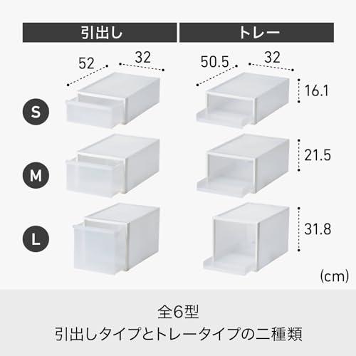 ライクイット like-it 収納ボックス クローゼットシステム 引出し S 幅32x奥52x高16.1cm オールホワイト CS-D1 奥行き |  | 02
