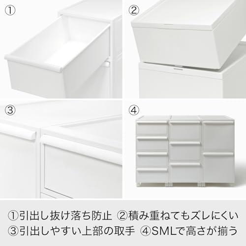 ライクイット like-it 収納ボックス クローゼットシステム 引出し S 幅32x奥52x高16.1cm オールホワイト CS-D1 奥行き |  | 04
