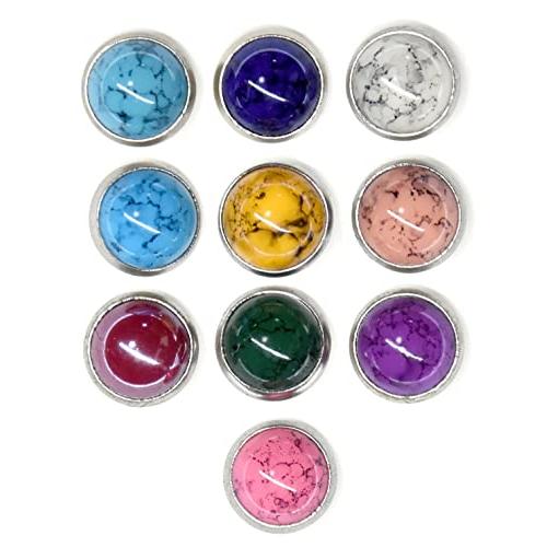 starPG 8.5mm ターコイズ風 飾り カシメ リベット 10色 各10個 合計 100個 セット レザークラフト 手芸 打ち棒付き |  | 01