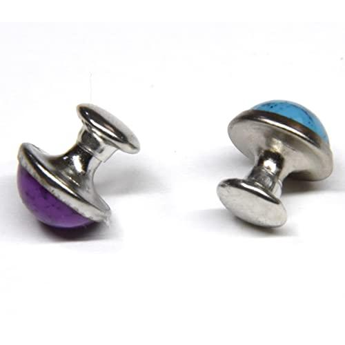 starPG 8.5mm ターコイズ風 飾り カシメ リベット 10色 各10個 合計 100個 セット レザークラフト 手芸 打ち棒付き |  | 04