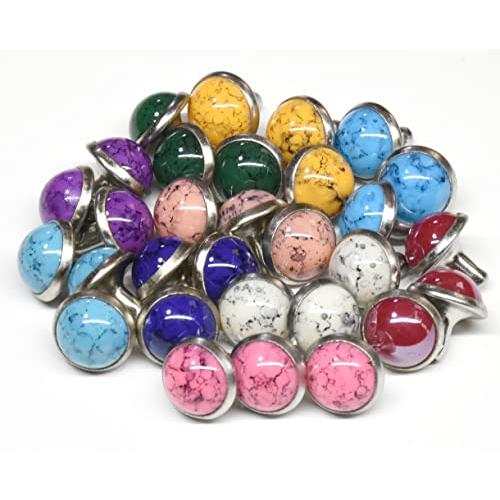 starPG 8.5mm ターコイズ風 飾り カシメ リベット 10色 各10個 合計 100個 セット レザークラフト 手芸 打ち棒付き |  | 06