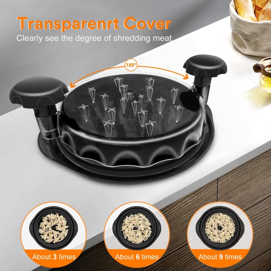 AMESEDAK（アメスダック） チキンシュレッダー 鶏むね肉シュレッダー ツール ツイストクリアカバー付き ミートシュレッダーツールツイスト |  | 01