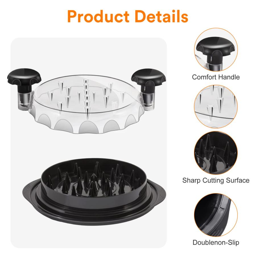 AMESEDAK（アメスダック） チキンシュレッダー 鶏むね肉シュレッダー ツール ツイストクリアカバー付き ミートシュレッダーツールツイスト |  | 02