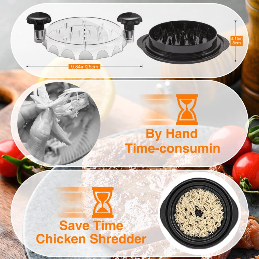 AMESEDAK（アメスダック） チキンシュレッダー 鶏むね肉シュレッダー ツール ツイストクリアカバー付き ミートシュレッダーツールツイスト |  | 05