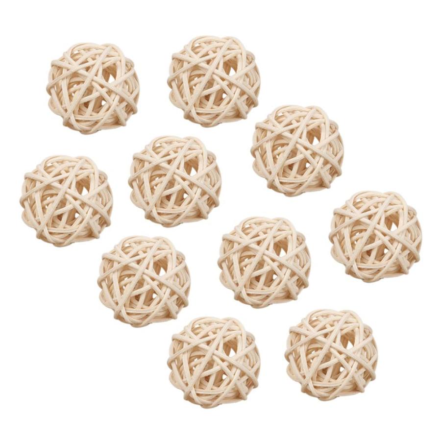 サムコス インコ おもちゃ ペット用おもちゃ ボール 10個セット 直径3cm ナチュラルカラー オウム ハムスター 犬用 猫 噛むおもちゃ ナ | 