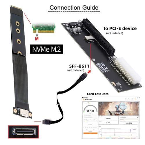 【互換品】 CY 2280 NGFF PCI-E4.0 M.2 M-キーからOculink SFF-8612 SFF-8611ホストケーブル15cm、 |  | 04