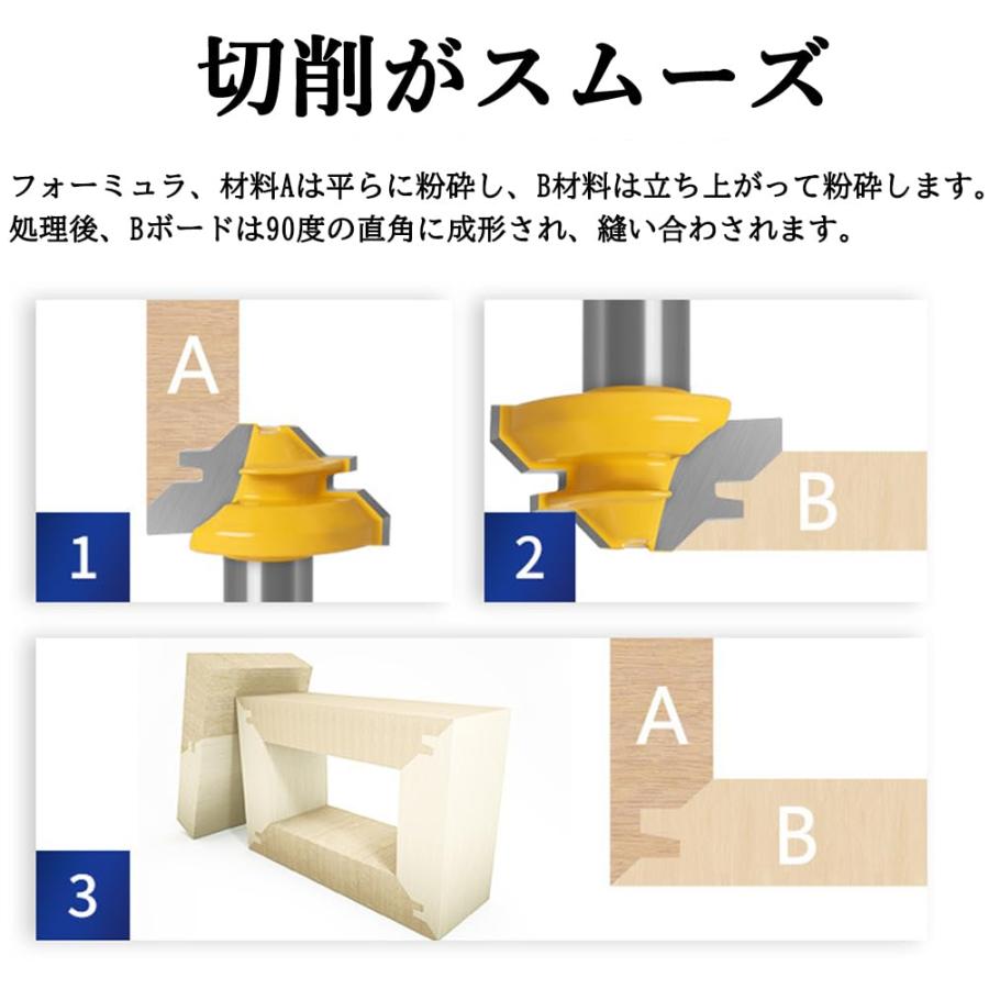 Bestgleトリマービット12.7mm 45度ほぞカッター v溝ルータービット横溝