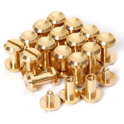 シカゴスクリュー 16個入り 10×5×9mm 真鍮組ネジ コンチョ バッグ ベルト 底びょう リベット スタッズ パーツ 鋲 リベット スタッ | 