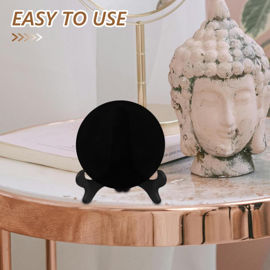 Frcolor 黒曜石 占い鏡 スタンド付き 占い 瞑想 ヒーリング 風水