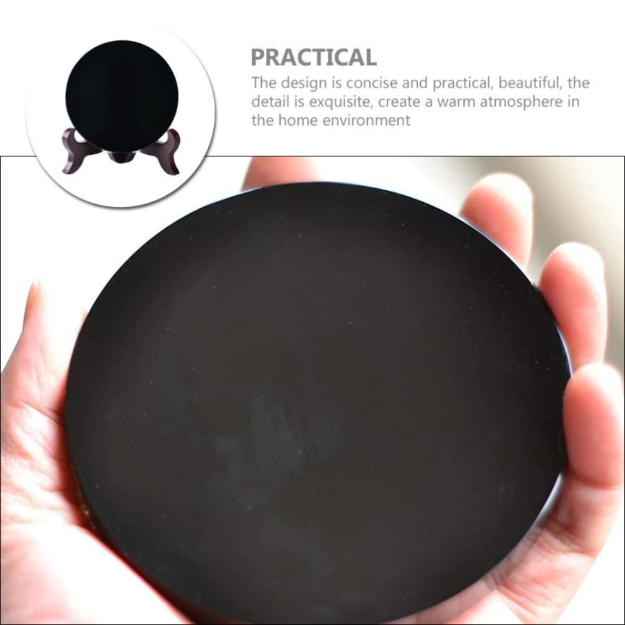 Frcolor 黒曜石 占い鏡 スタンド付き 占い 瞑想 ヒーリング 風水