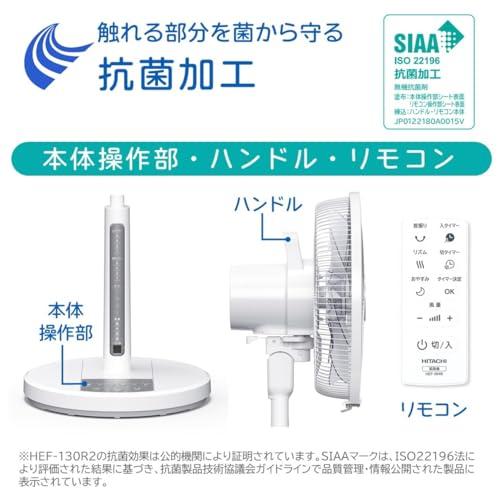 日立 リビング扇風機 ACモーター 風量4段階 8枚羽根 うちわ風 首振り タイマー機能 リモコン付 抗菌加工 HEF-130R2 |  | 05