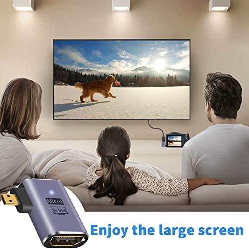 【互換品】 Duttek 8K L字型マイクロHDMIアダプター 90度マイクロHDMIからHDMIアダプター 48Gbps UHD HDMI 2.1 |  | 03