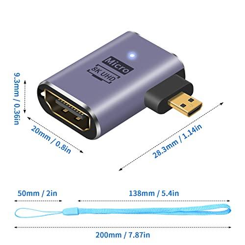 【互換品】 Duttek 8K L字型マイクロHDMIアダプター 90度マイクロHDMIからHDMIアダプター 48Gbps UHD HDMI 2.1 |  | 06