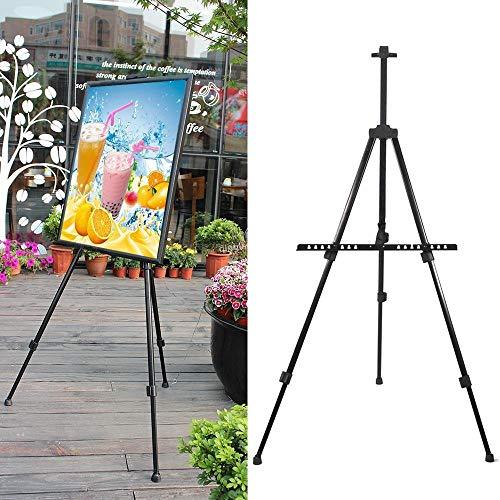 イーゼル メタルイーゼル AZAKBL 折りたたみ 軽量 高い安定性 高さ調節３段式 展示 装飾 看板 絵画 ポスター 収納袋付き |  | 01