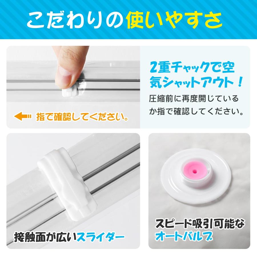 布団圧縮袋 圧縮袋 布団 ふとん圧縮袋 電動ポンプ付き 防塵防湿 省スペース 引越し/衣替え/旅行 PA+PE材質 S/M/L/XL選択可能 ポ |  | 05