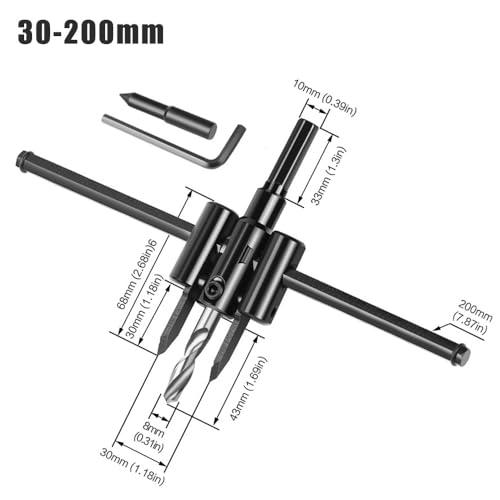 自由錐 自在錐 超硬合金 充電ドリル用 金属ウッドサークル穴のこぎり ビットカッター 調節可能 DIY工具 建材用 アクリル板 プラスチック 木 |  | 02