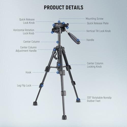 NEEWER BASIC ミニ三脚 卓上三脚 カメラ用 3ウェイパンチルト雲台/ハンドル/1/4ネジ付き自撮り棒 小型 ポータブル DSLRカメ |  | 06