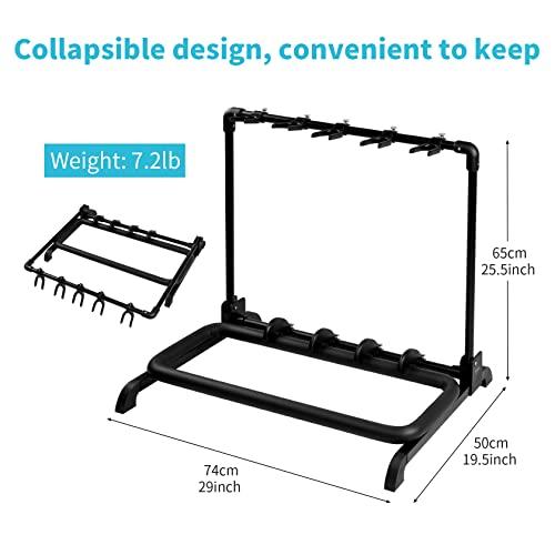 GUITTO ギタースタンド 5本収納 折りたたみ式 ユニバーサルディスプレイラック ポータブルギターホルダー バンドステージベースアコースティ |  | 06