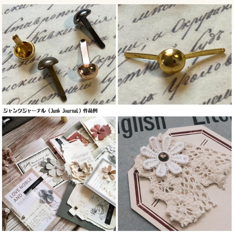 TANOKOX 割りピン 割ピン ６mm×10mm 約120個 コラージュ素材 手帳デコ ジャンクジャーナル 留め具 ハンドメイド素材 （色合わ |  | 05