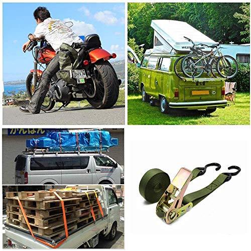 KOKITEA荷締めベルト ラチェット式 荷締機長 4m/6m 固定ベルト 固定バンド 破断荷重800kg 2本セット 締付固定 多用途 引越し |  | 01