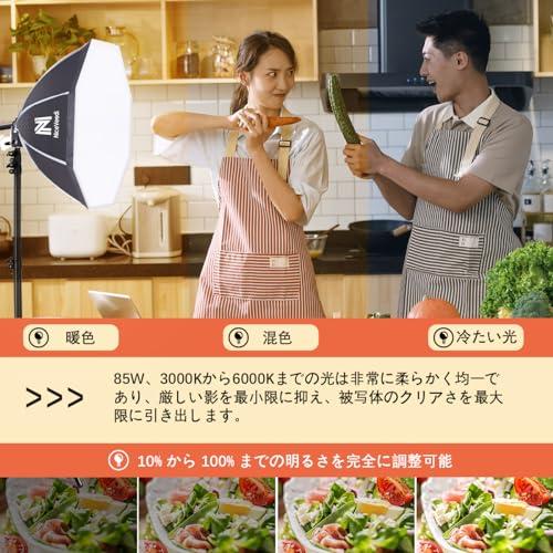 NiceVeedi 50cm八角形ソフトボックス 85W LED電球撮影用ライト NiceVeedi 50cm八角形ソフトボックス 85W LED電球撮影用ライト