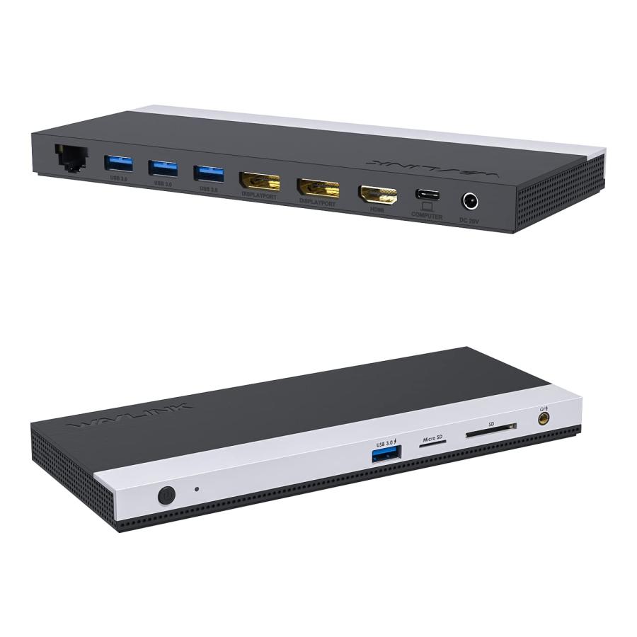 WAVLIVK 13-in-1 Dockドッキングステーションtype c／100W充電に対応/HDMI／DPポート／トリプルディスプレイ／イー | 