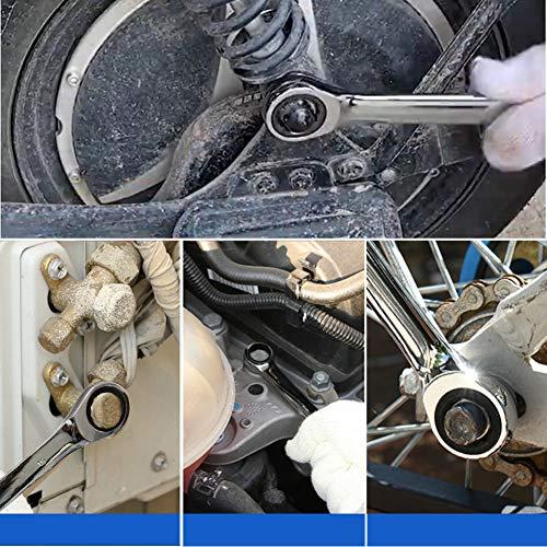 ラチェットレンチ 8本組 コンビネーションレンチセット 両用ヘッド スパナ ラチェットコンビセット CRV製 車メンテナンス 組み立て 車載工具 |  | 05