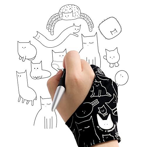 XPPen 手袋 二本指グローブ 液タブ タブレット ペンタブレット用グローブ お絵描き手袋 摩擦軽減 両利き通用 男女兼用 防汚設計 快適 便 | 