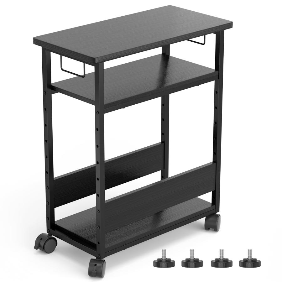 幅60×奥行30×高さ70cmパソコンワゴン キャスター付き プリンター台 3段 パソコンラック キャスター付きpcラック 棚板高さ9段階調節 |  | 08
