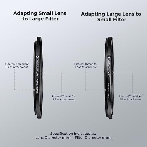 K&F Concept ステップアップリング+ステップダウンリング 18枚セット 37-49mm 49-52mm 52-55mm 55-58mm |  | 03