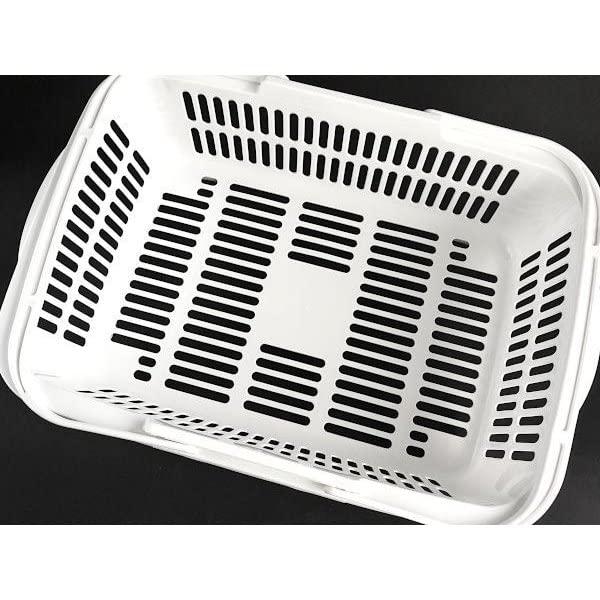 バスケット 持ち手付 ４４．５×３０×高さ１３．５ｃｍ ホワイト サンテール |  | 07