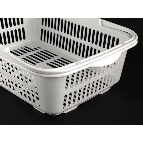 バスケット 持ち手付 ４４．５×３０×高さ１３．５ｃｍ ホワイト サンテール |  | 08