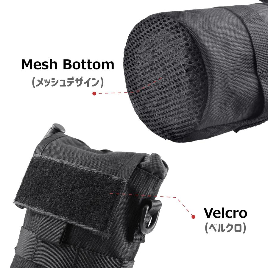 Azarxis 水筒ポーチ ボトル用ポーチ ナイロンボトルケース MOLLEシステム モール対応 タクティカル EDCポーチ ハンディポーチ ペ |  | 02