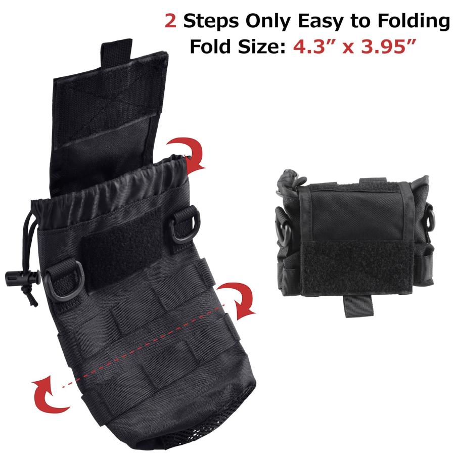 Azarxis 水筒ポーチ ボトル用ポーチ ナイロンボトルケース MOLLEシステム モール対応 タクティカル EDCポーチ ハンディポーチ ペ |  | 04