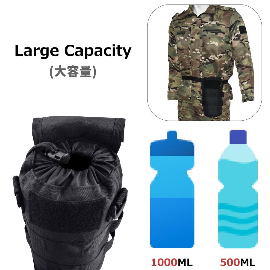 Azarxis 水筒ポーチ ボトル用ポーチ ナイロンボトルケース MOLLEシステム モール対応 タクティカル EDCポーチ ハンディポーチ ペ |  | 05