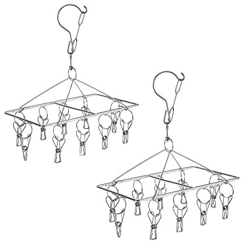 Skroad 2023最新型 物干しハンガー ンチ ステンレスピンチハンガー 洗濯 ハンガー ピンチ ステンレス ピンチ ハンガー ステンレス | 