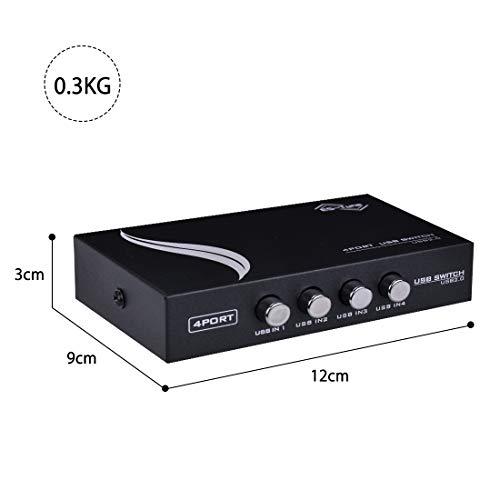 ES-Tune USB 2.0切替器 USB切替器 手動 2.0対応 PC4台用 4入力1出力 4ポート切替器 プリンタなどを共有 小型 軽量 |  | 04