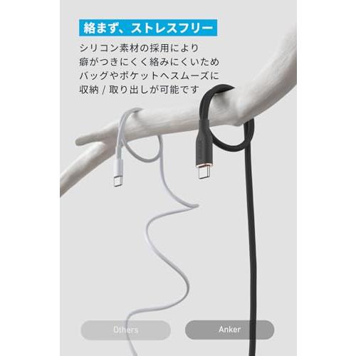 Anker USB-C ＆ USB-A ケーブル Flow 絡まないケーブル 15W 結束バンド付き USB-C機器対応 シリコン素材採用 Ga |  | 02