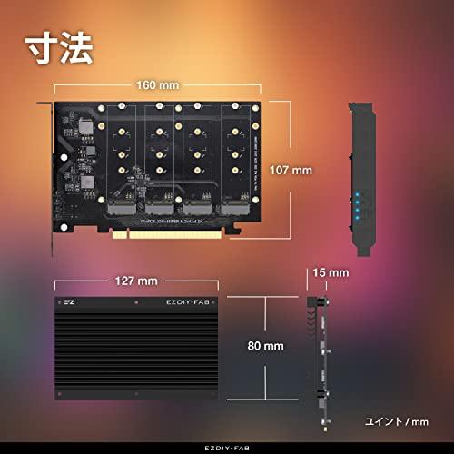 EZDIY-FAB Quad M.2 PCIe 4.0/3.0 X16 拡張カード、ヒートシンク付き PCI-Express X4対応 Inte |  | 04