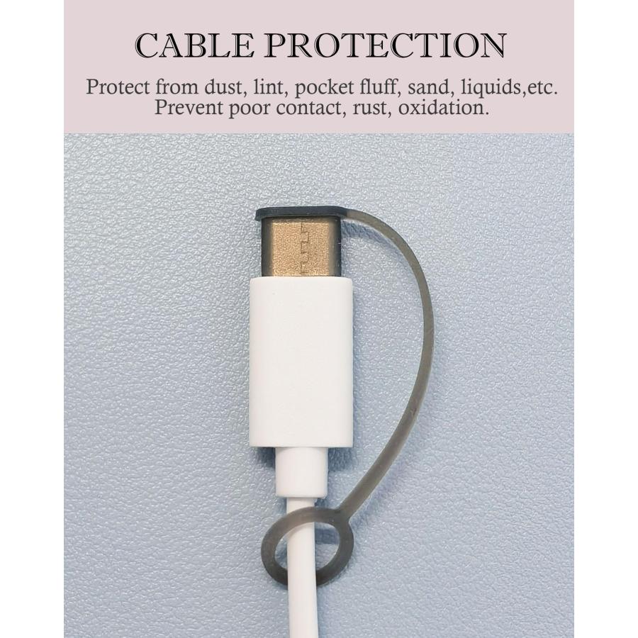 VSuRing USB Type-Cオス用 保護カバーキャップ 脱落防止 シリコン製 ソフト リード付 USB C ケーブル コネクタカバー キ |  | 01