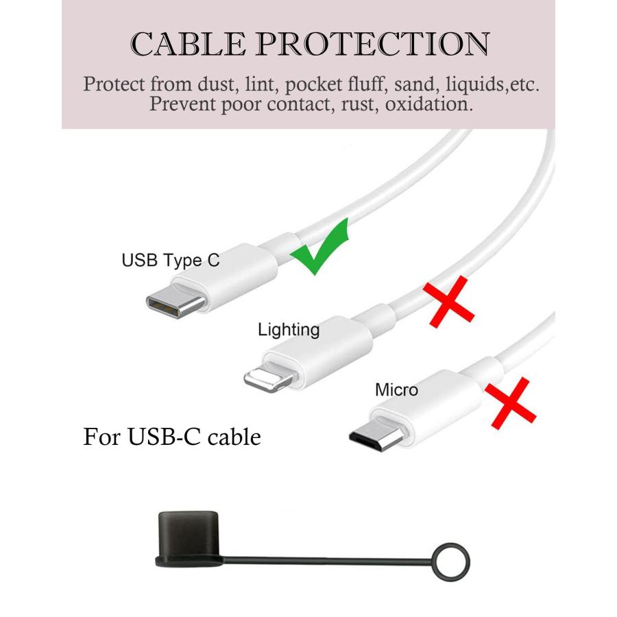 VSuRing USB Type-Cオス用 保護カバーキャップ 脱落防止 シリコン製 ソフト リード付 USB C ケーブル コネクタカバー キ |  | 04