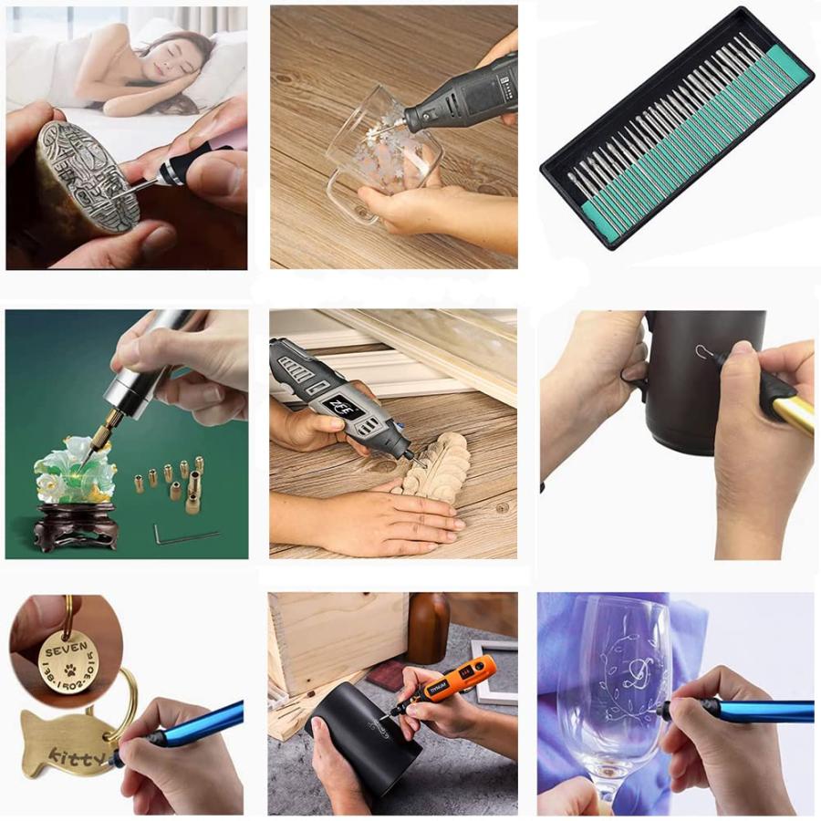 30本入り超硬バー ミニルータービット 研磨ビット ロータリーヤスリ ペンルーター 研磨針 ダイヤモンド研削棒 電動ドリルセット 切削 研磨 種 |  | 06