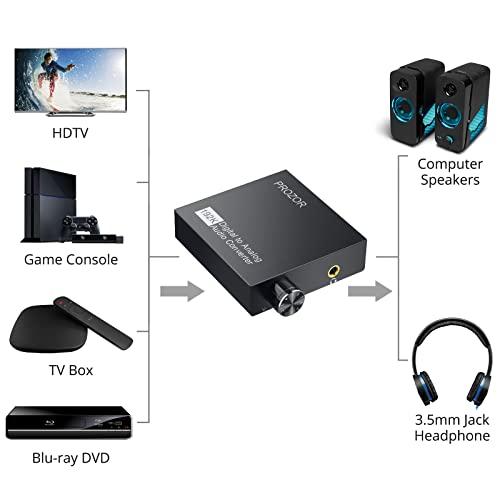 PROZOR 192kHz デジタル to アナログ 音声変換器 光デジタル to 3.5mm音声変換器 音量調整でき 音声アンプチップ搭載 T |  | 01