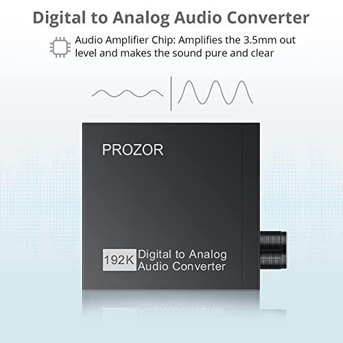PROZOR 192kHz デジタル to アナログ 音声変換器 光デジタル to 3.5mm音声変換器 音量調整でき 音声アンプチップ搭載 T |  | 02